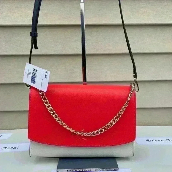 Kate Spade Carson Crossbody Purse Convertible Shoulder Bag Red Multi - Picture 10 of 12